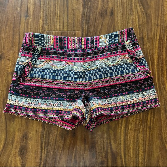 Trina Turk Multicolor Tweed Fringe Pockets Corbin Baja Shorts size 4 - Picture 1 of 7